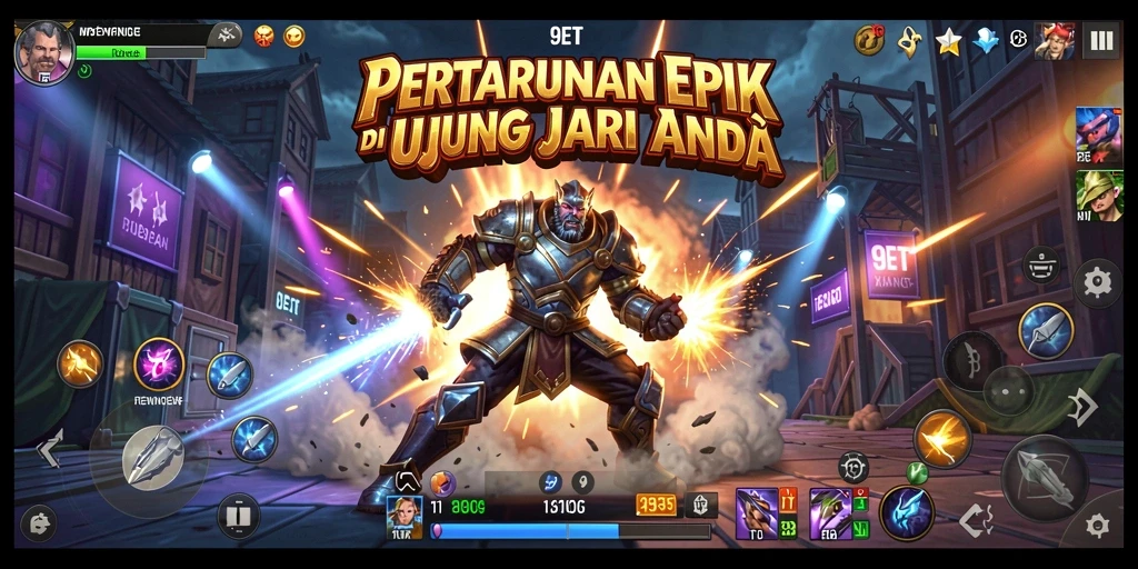 Tampilan gameplay menegangkan dalam pertarungan epik 9ET.