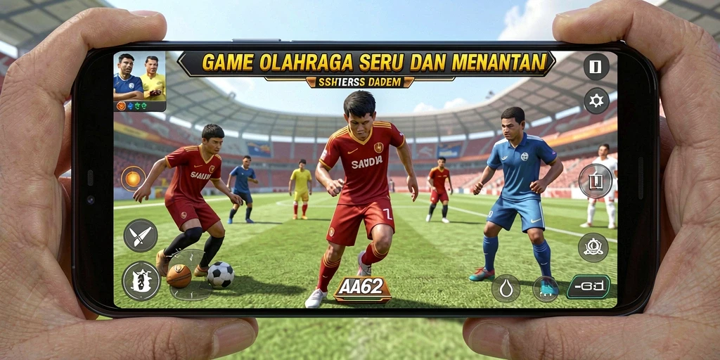 Tampilan gameplay AA62 yang penuh aksi dalam olahraga.