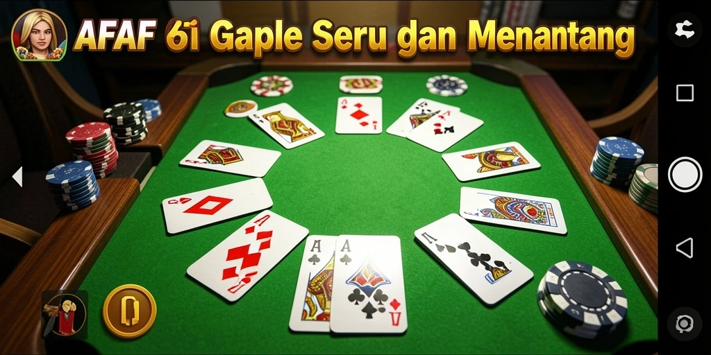 Tampilan gameplay menarik dengan kartu Gaple di AFAF.