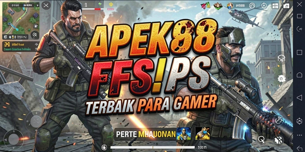 Screenshot APEK88 menunjukkan aksi tembak-menembak yang intens dalam gameplay FPS.