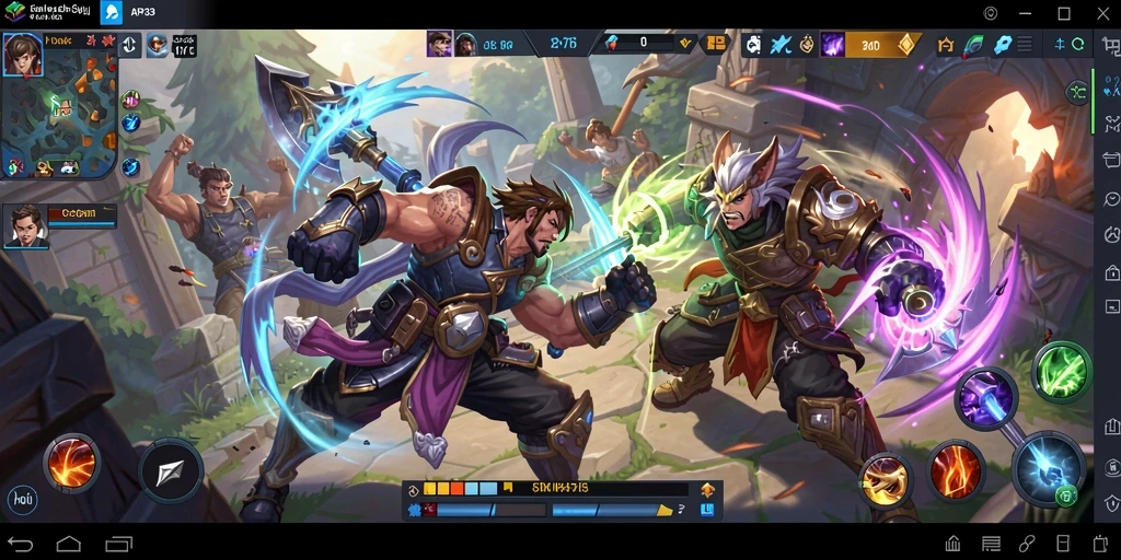 Screenshot gameplay API33 yang menampilkan aksi seru dalam pertempuran MOBA.