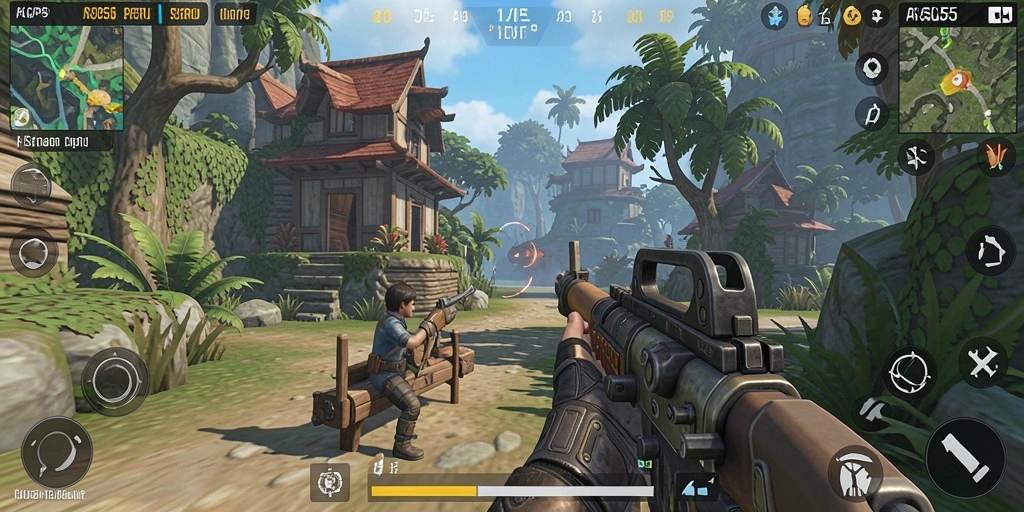 Tangkapan layar <strong>ASG55</strong> menunjukkan aksi menegangkan dalam gameplay TPS.