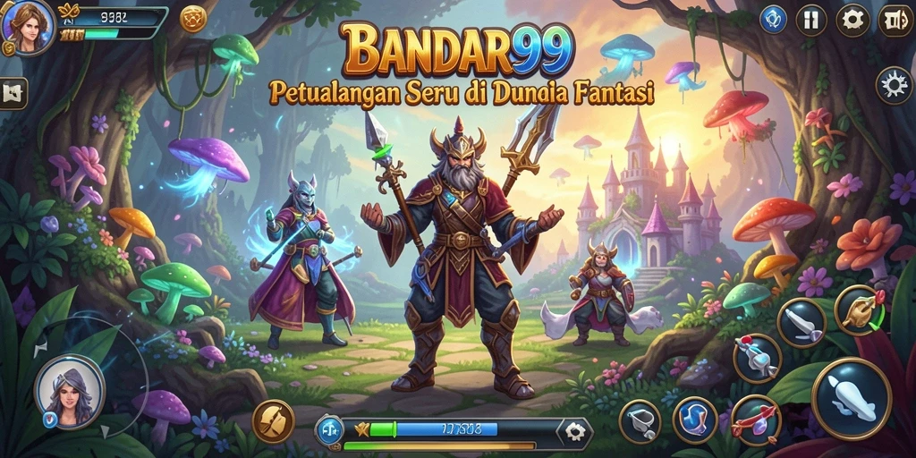 Screenshot BANDAR99 menampilkan pemain menjelajahi dunia fantastis dengan banyak tantangan.