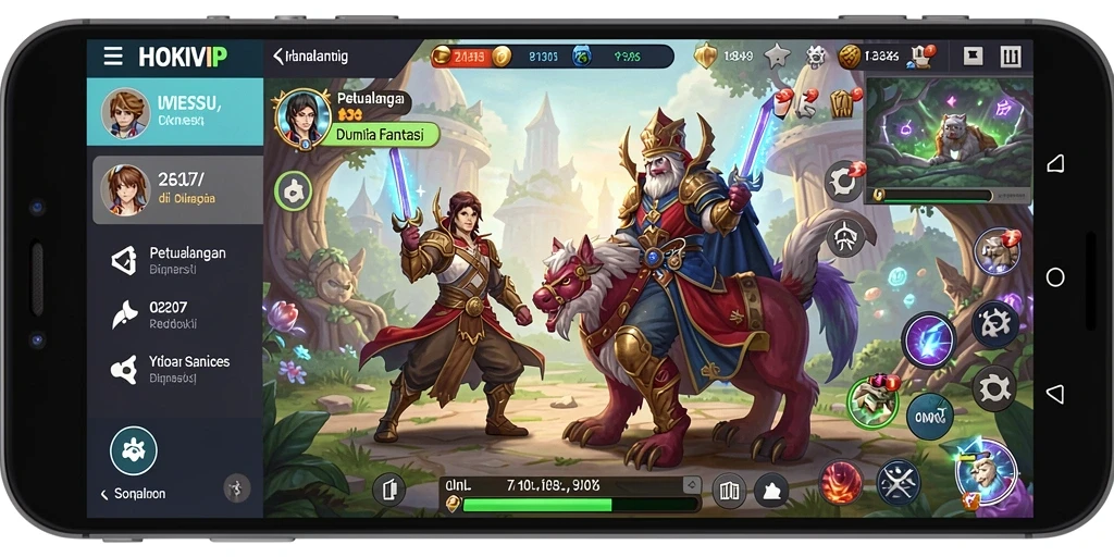 Screenshot gameplay HOKIVIP yang menampilkan aksi petualangan.
