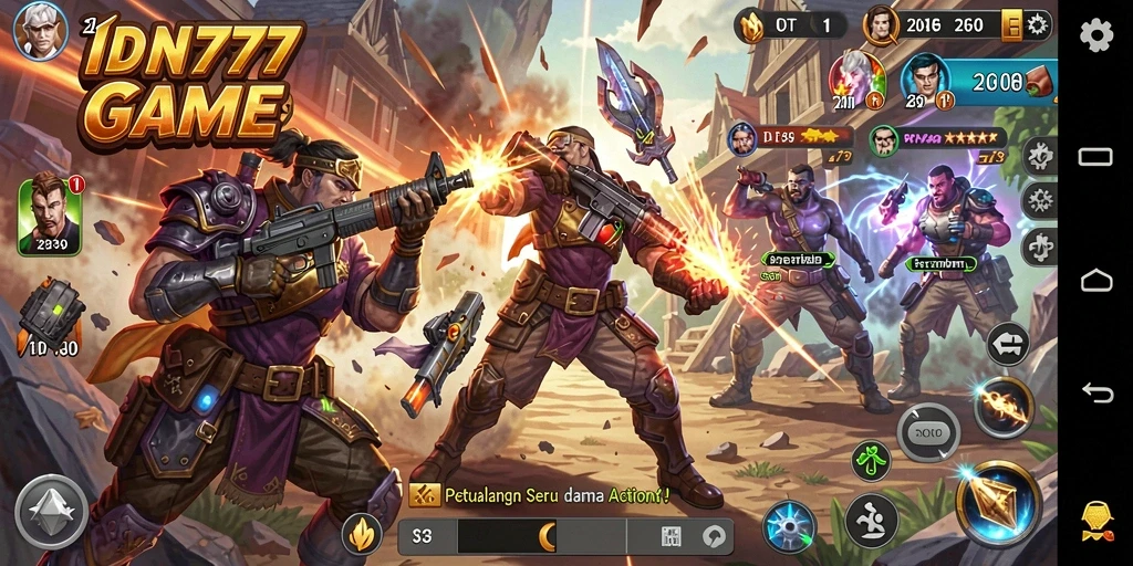 Tampilan gameplay IDN777 yang mendebarkan dan penuh aksi.