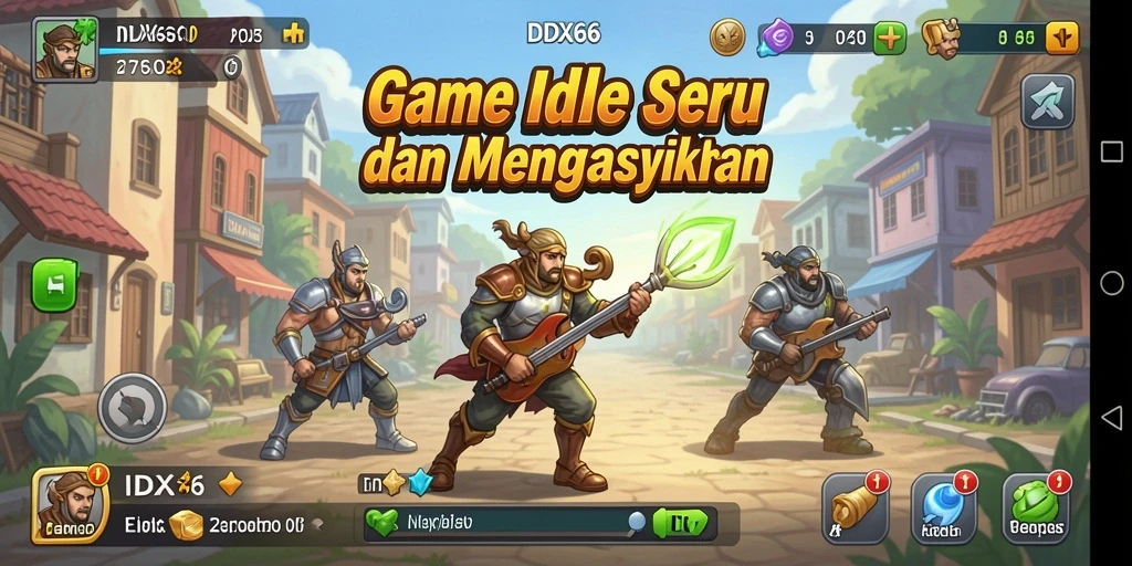 Screenshot gameplay IDX66 menampilkan aksi Idle yang adiktif.