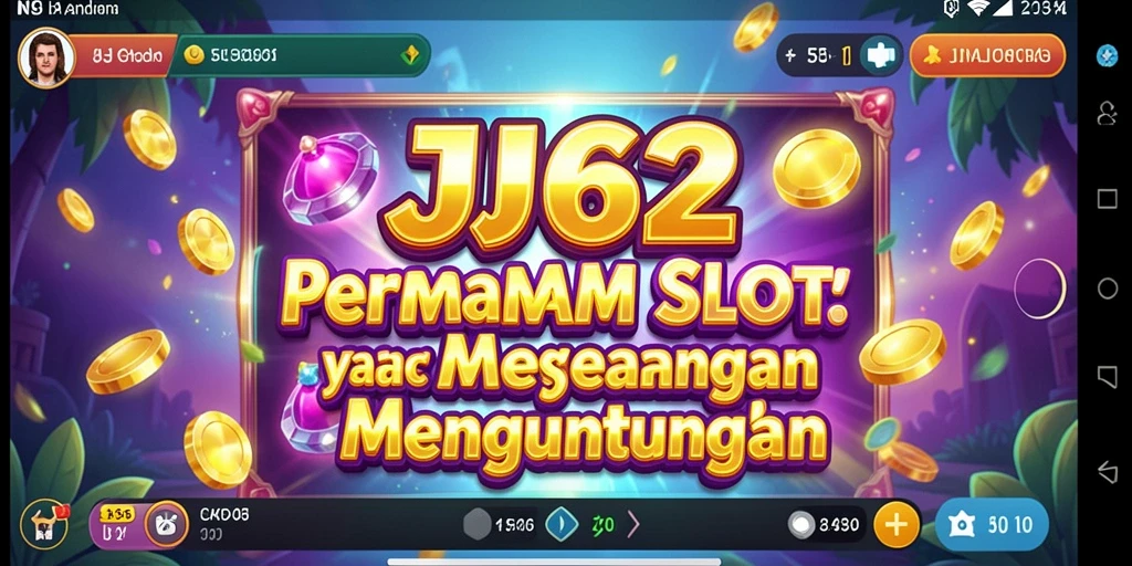 Tampilan gameplay menarik JJ62 dengan gulungan yang berputar penuh warna.