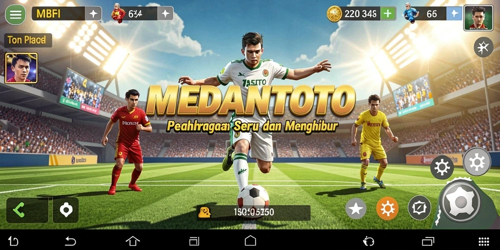 Screenshot utama <strong>MEDANTOTO</strong> menampilkan aksi seru dalam pertandingan olahraga.