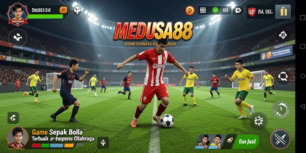 Tampilan gameplay menarik dari MEDUSA88 dalam pertandingan sepak bola.
