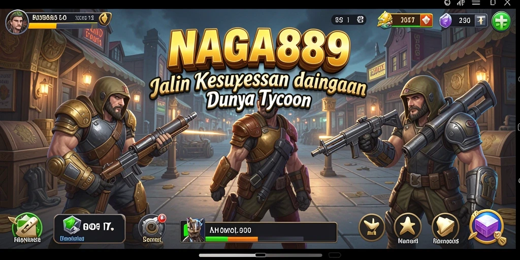 Tangkapan layar utama NAGA889 menampilkan keseruan dalam menyusun strategi bisnis.
