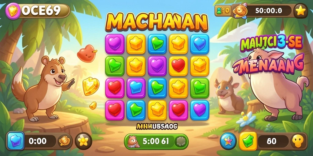 Tampilan gameplay OCE69 yang menarik dalam genre Match-3.