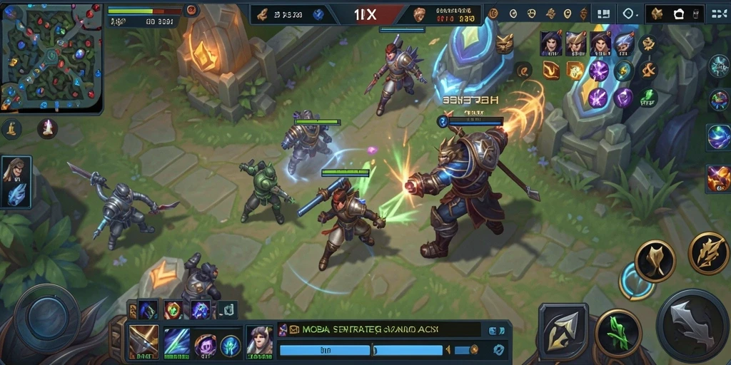 Screenshot gameplay PAKARJP menampilkan aksi seru pertarungan tim di arena.