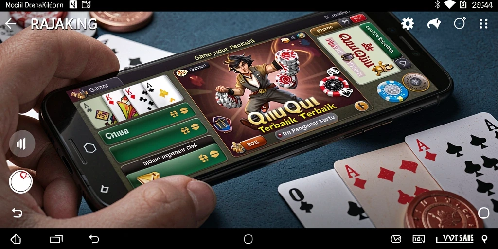 Gameplay seru RAJAKING menampilkan keseruan permainan QiuQiu.