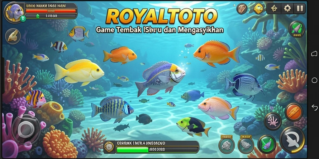 Tampilan gameplay menarik dalam ROYALTOTO dengan berbagai jenis ikan.
