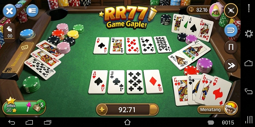 Gameplay seru dari game Gaple RR777 yang menantang.