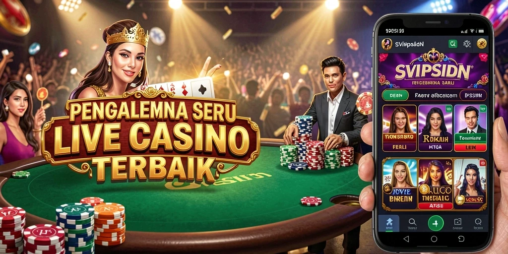 Tampilan gameplay SVIPSIDN dengan dealer langsung yang interaktif.