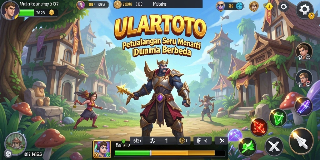 Tampilan menarik dari gameplay petualangan ULARTOTO yang penuh warna.