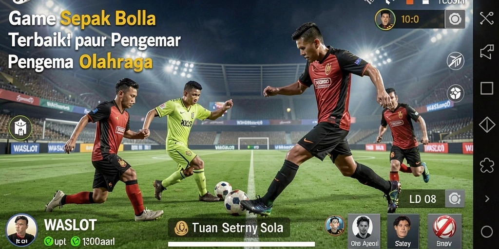 Screenshot <strong>WASLOT</strong> menampilkan pertandingan sepak bola yang intens dan realistis.